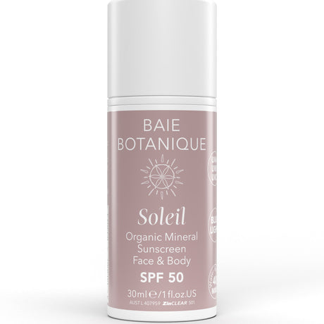 Baie Botanique Organic Mineral Face & Body Sunscreen SPF 50 - Free with £60 Spend - mypure.co.uk