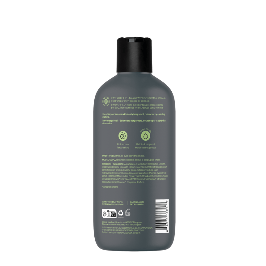 Mens Shower Gel Matcha & Bergamot - mypure.co.uk