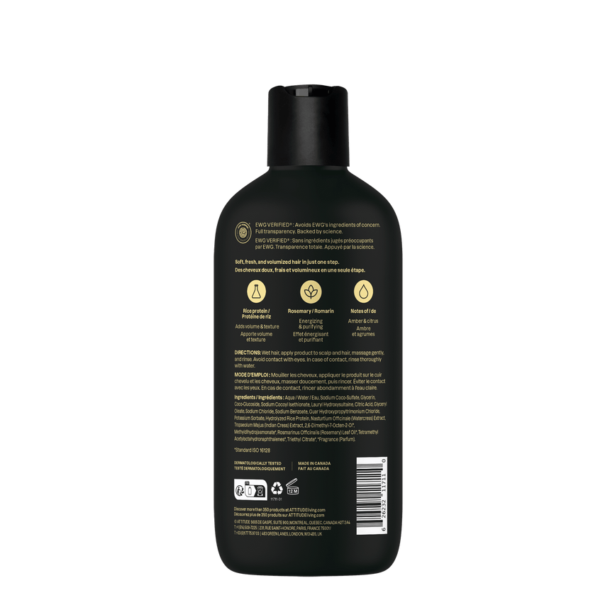 Mens Volume 2 in 1 Shampoo & Conditioner Amber & Citrus - mypure.co.uk