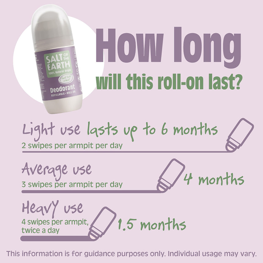 Natural Deodorant Refillable Roll-On | Clary Sage & Mint - mypure.co.uk