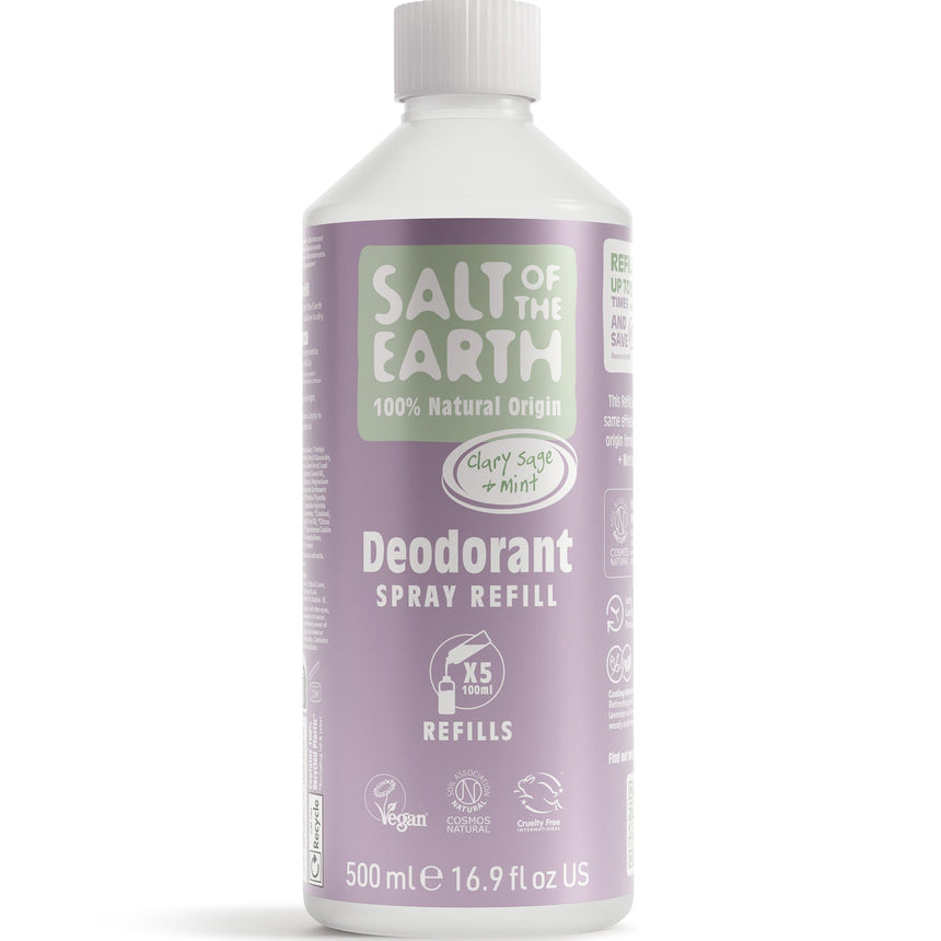 Natural Deodorant Refillable Spray | Clary Sage & Mint - mypure.co.uk