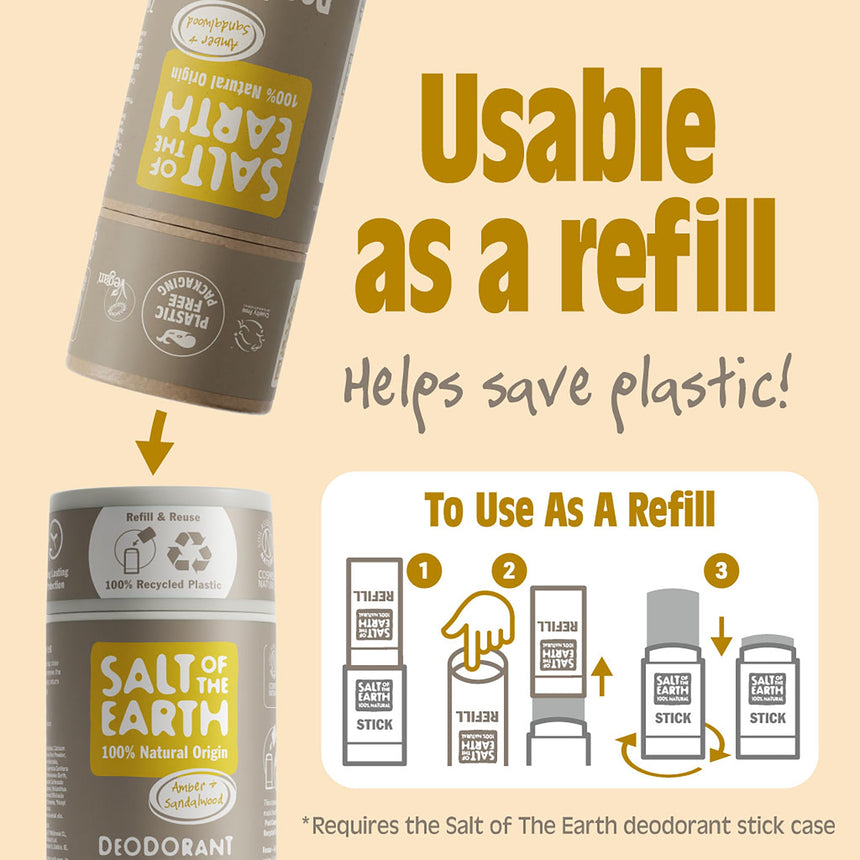 Natural Deodorant Stick | Amber & Sandalwood - mypure.co.uk