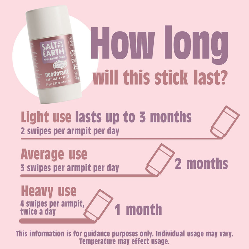 Natural Deodorant Stick | Lavender & Vanilla - mypure.co.uk