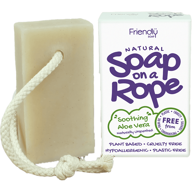 Natural Soap On A Rope | Aloe Vera Fragrance Free - mypure.co.uk