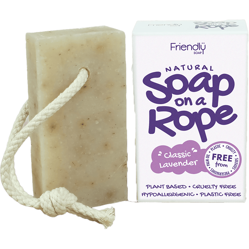 Natural Soap On A Rope | Lavender - mypure.co.uk