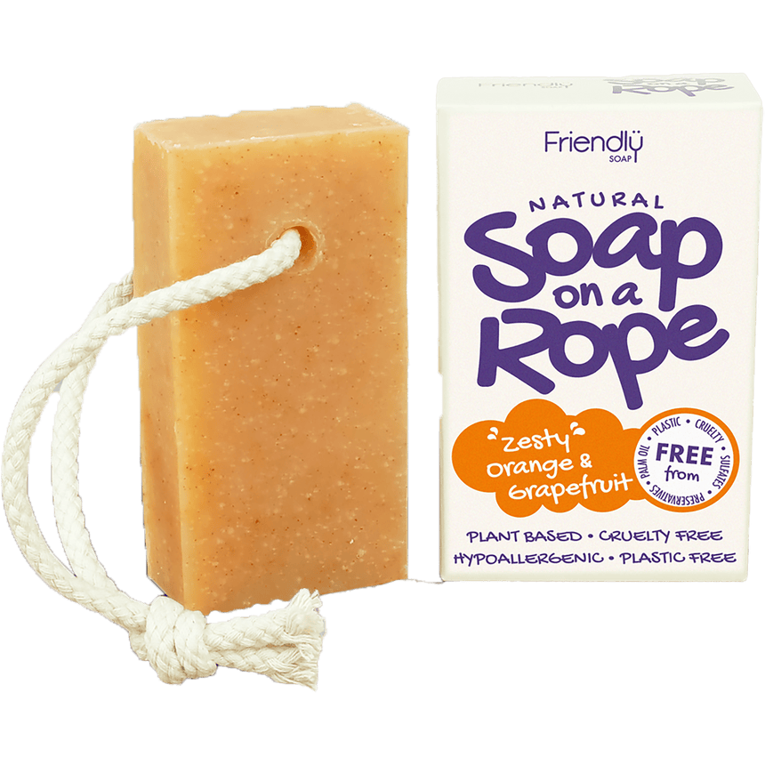 Natural Soap On A Rope | Orange & Grapefruit - mypure.co.uk