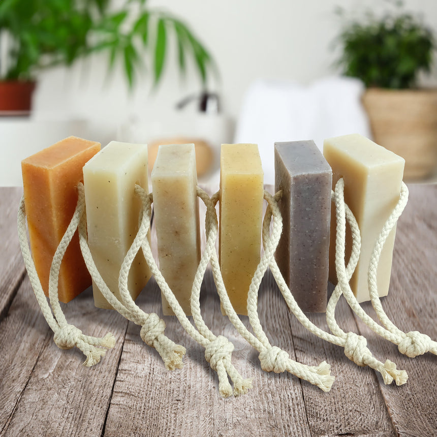 Natural Soap On A Rope | Patchouli & Sandalwood - mypure.co.uk
