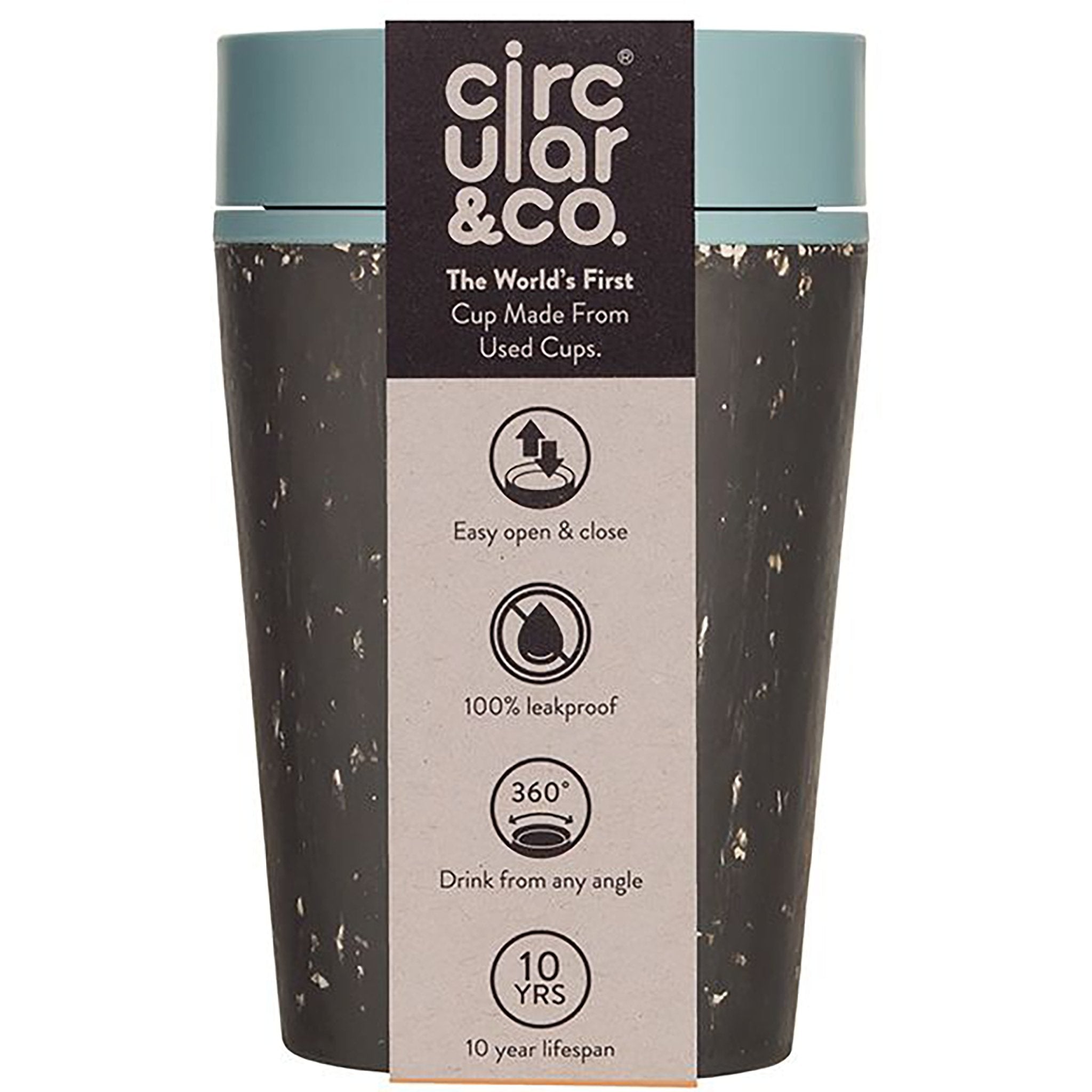 ***BACK SOON***Reuseable Coffee Cup - Black & Faraway Blue 8oz - mypure.co.uk