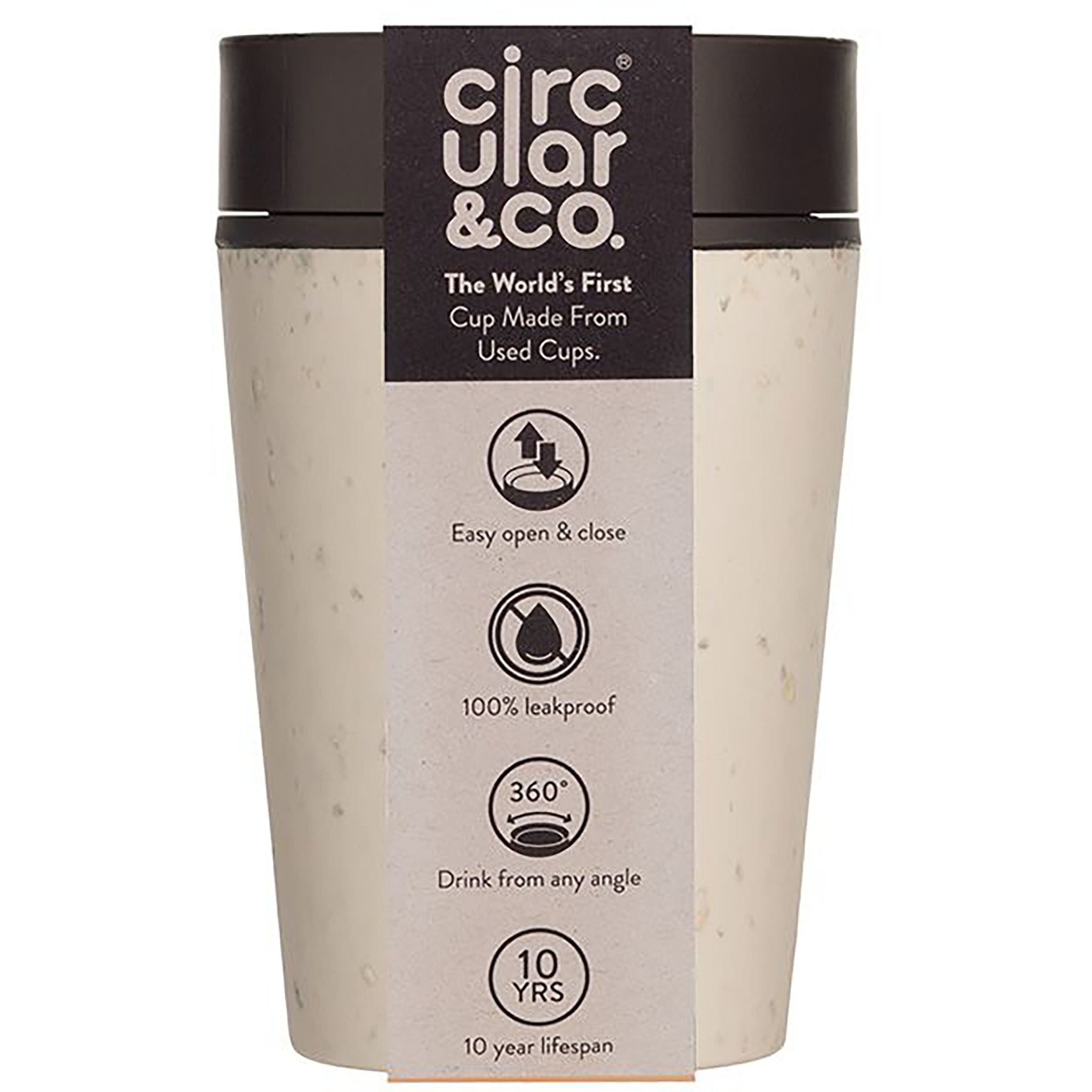 ***BACK SOON***Reuseable Coffee Cup - Cream & Cosmic Black 8oz - mypure.co.uk