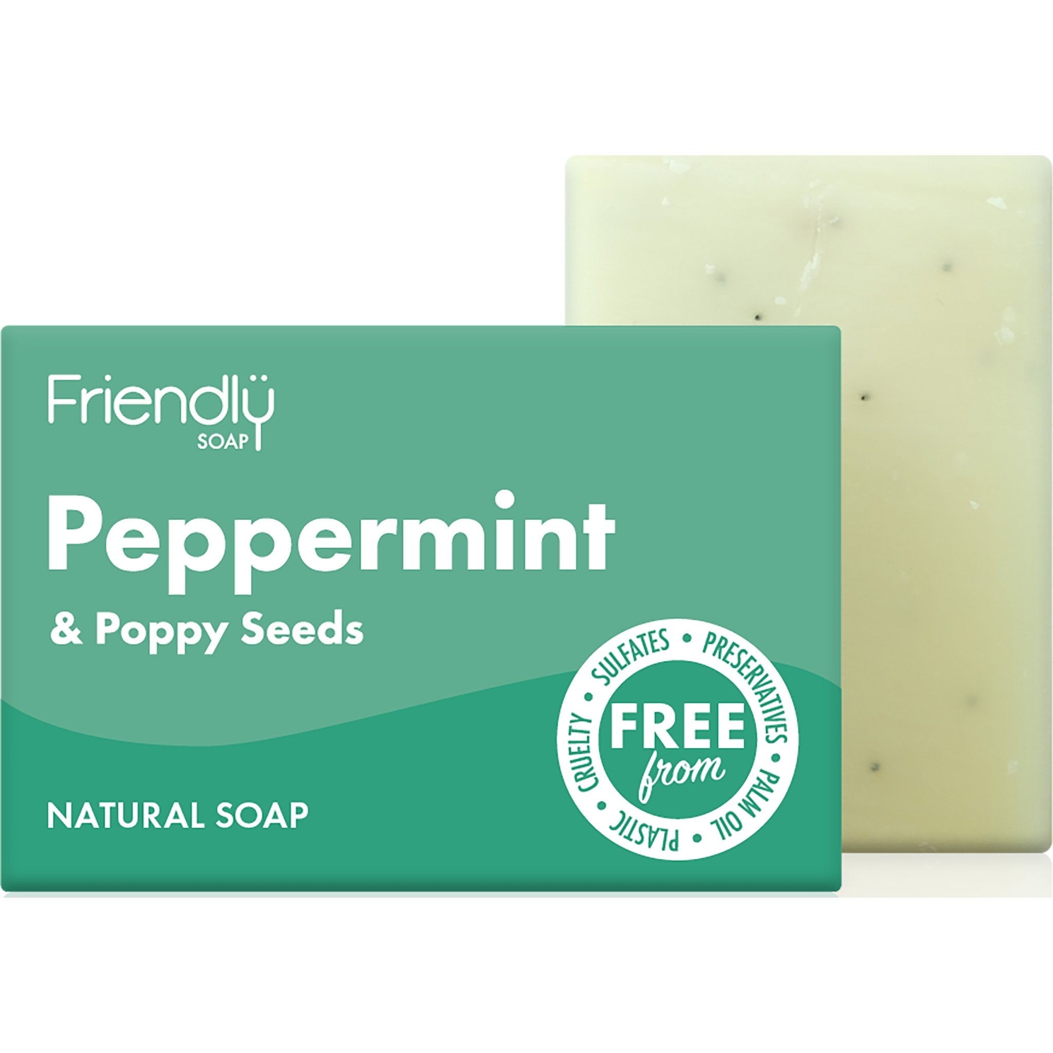 Peppermint & Poppy Seed Soap Bar - mypure.co.uk