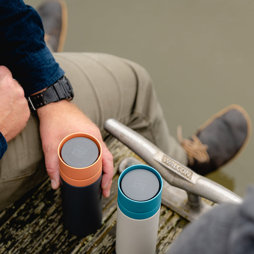 Reusable Water Bottle - Chalk & Grey 12oz - mypure.co.uk