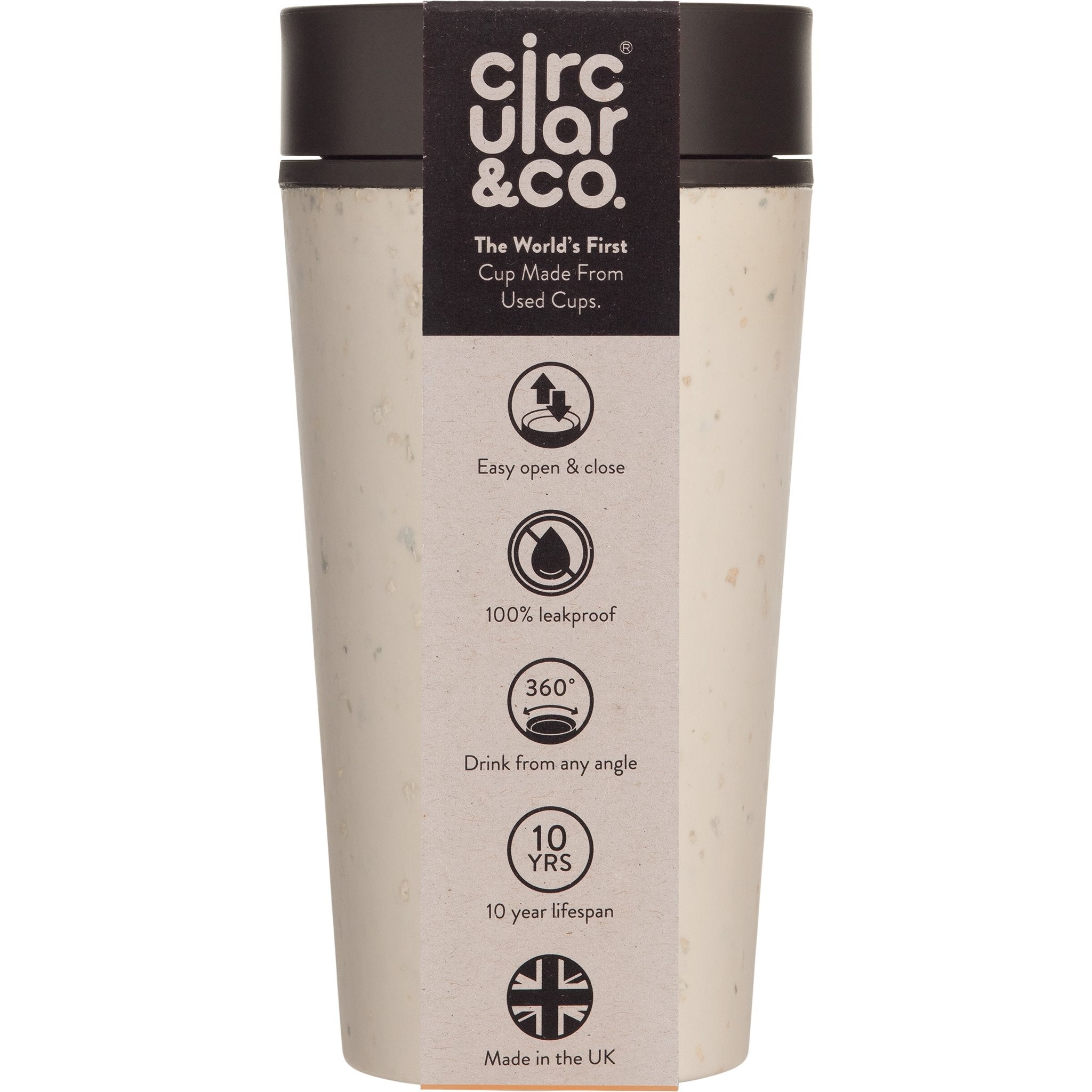 Reuseable Coffee Cup - Cream & Cosmic Black 12oz - mypure.co.uk