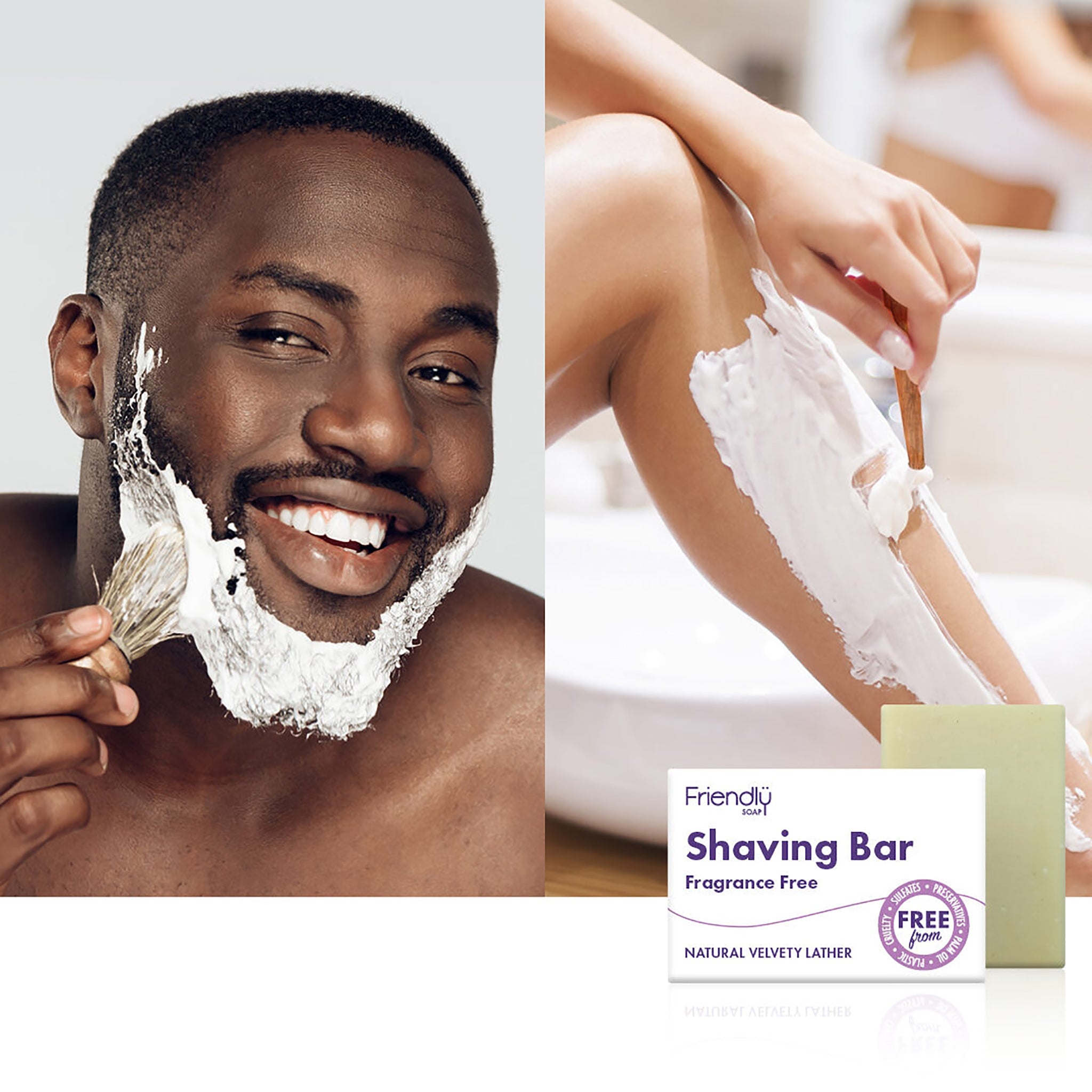 Shaving Soap Bar - Fragrance Free - mypure.co.uk