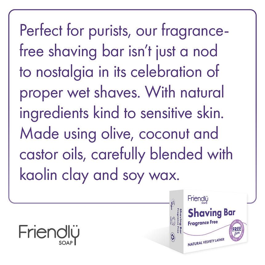 Shaving Soap Bar - Fragrance Free - mypure.co.uk