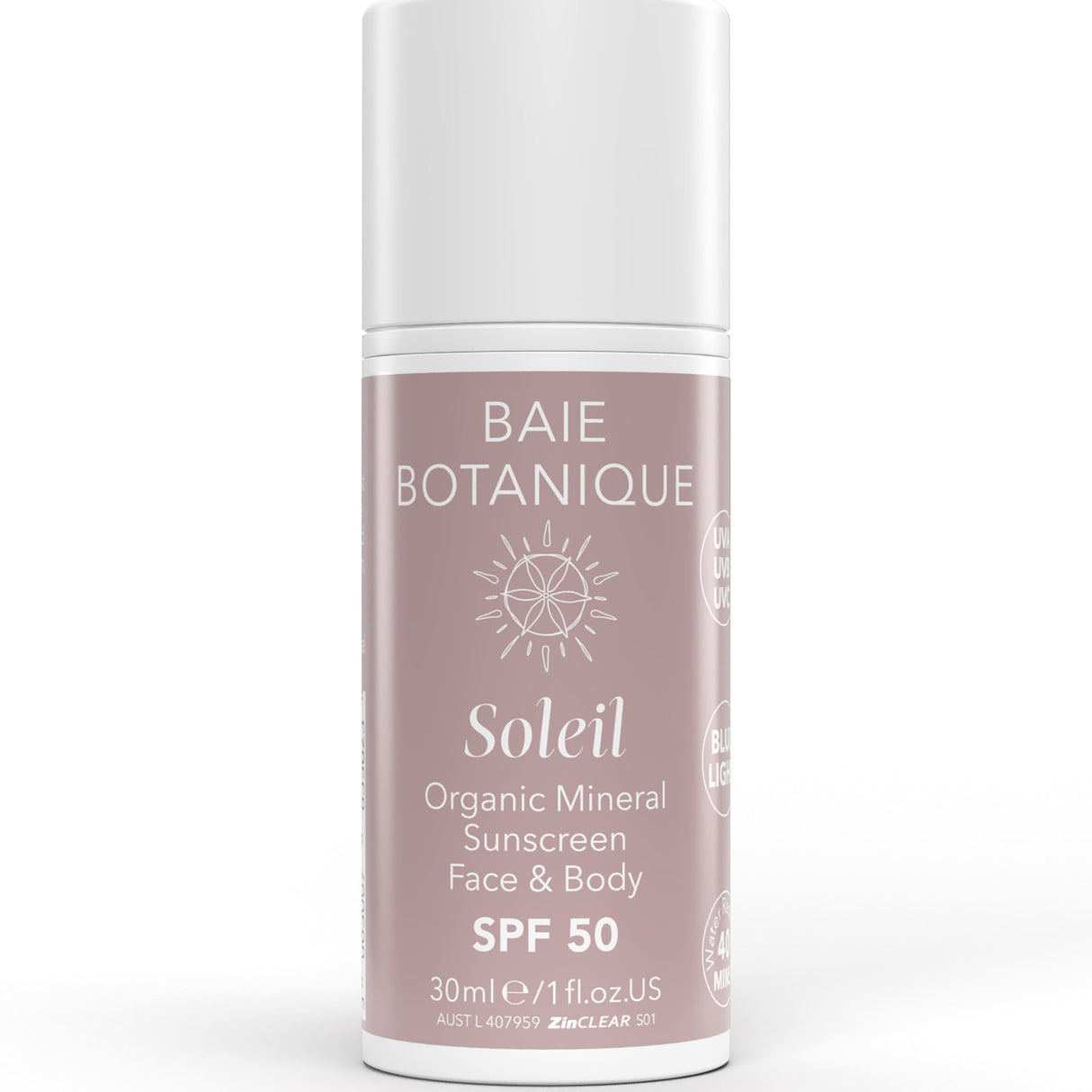 Baie Botanique Organic Mineral Face & Body Sunscreen SPF 50 - Free with £60 Spend - mypure.co.uk