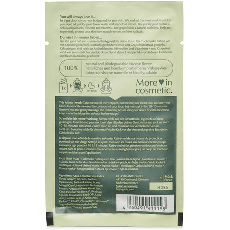 Cactus Antioxidant Second Skin Mask - mypure.co.uk