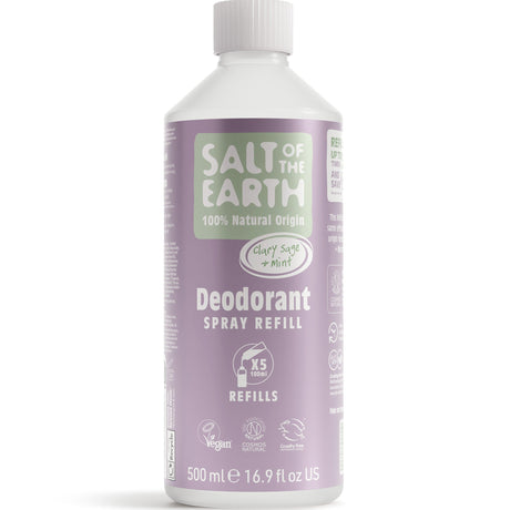 Natural Deodorant Refillable Spray | Clary Sage & Mint - mypure.co.uk