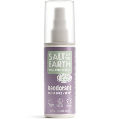Natural Deodorant Refillable Spray | Clary Sage & Mint - mypure.co.uk
