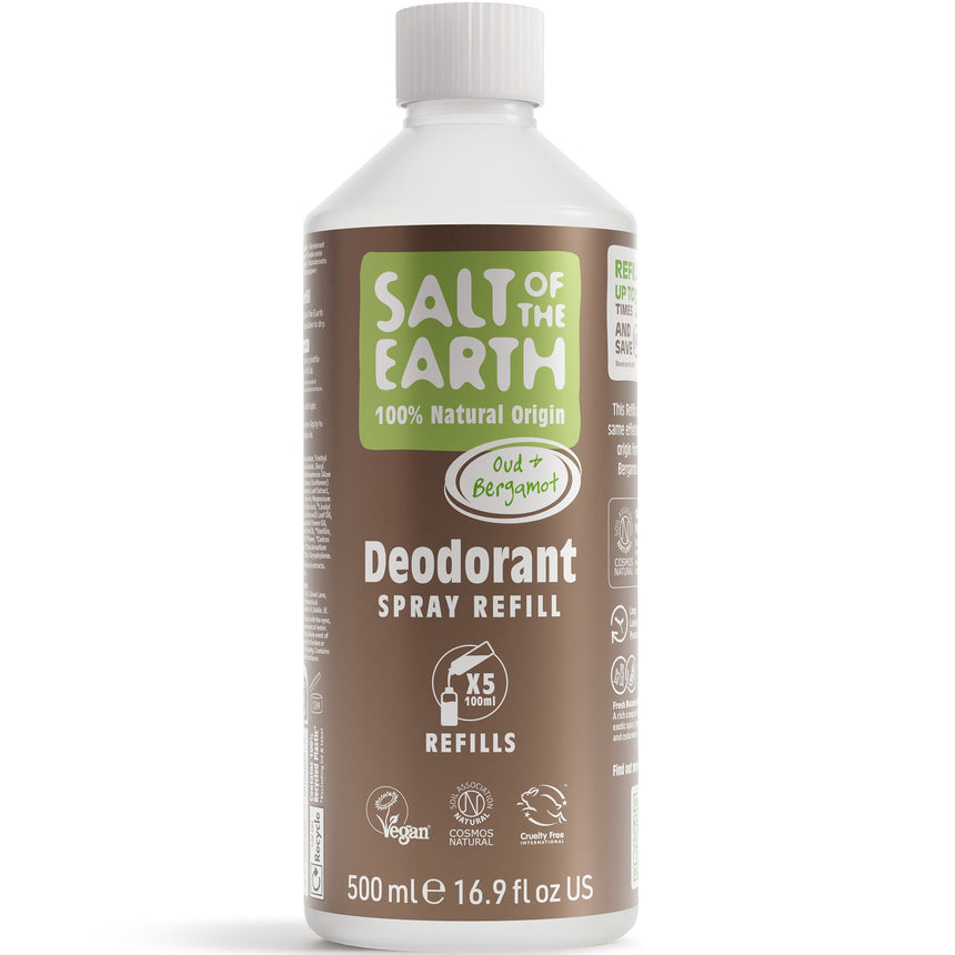 Natural Deodorant Refillable Spray | Oud & Bergamot - mypure.co.uk