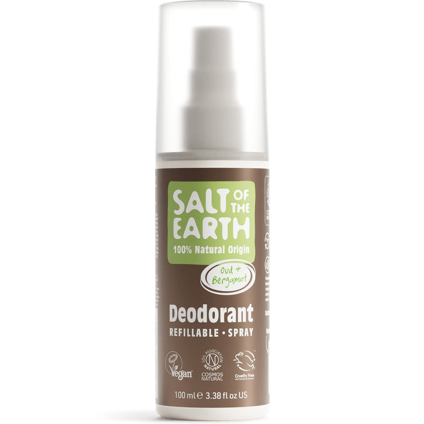 Natural Deodorant Refillable Spray | Oud & Bergamot - mypure.co.uk