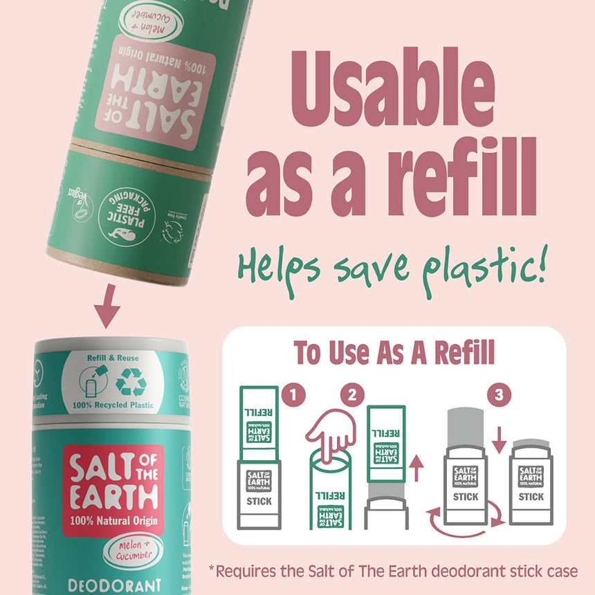 Natural Deodorant Stick | Melon & Cucumber - mypure.co.uk