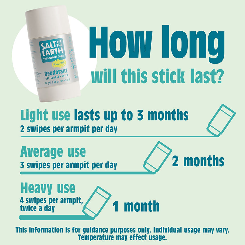 Natural Deodorant Stick | Unscented - mypure.co.uk