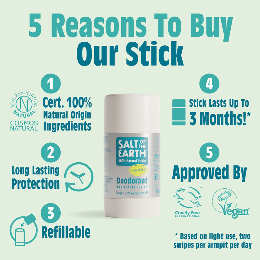 Natural Deodorant Stick | Unscented - mypure.co.uk