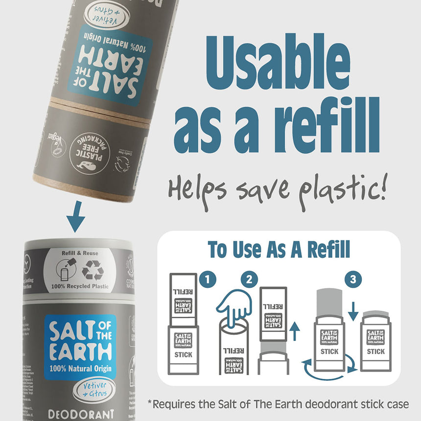 Natural Deodorant Stick | Vetiver & Citrus - mypure.co.uk