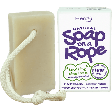 Natural Soap On A Rope | Aloe Vera Fragrance Free - mypure.co.uk