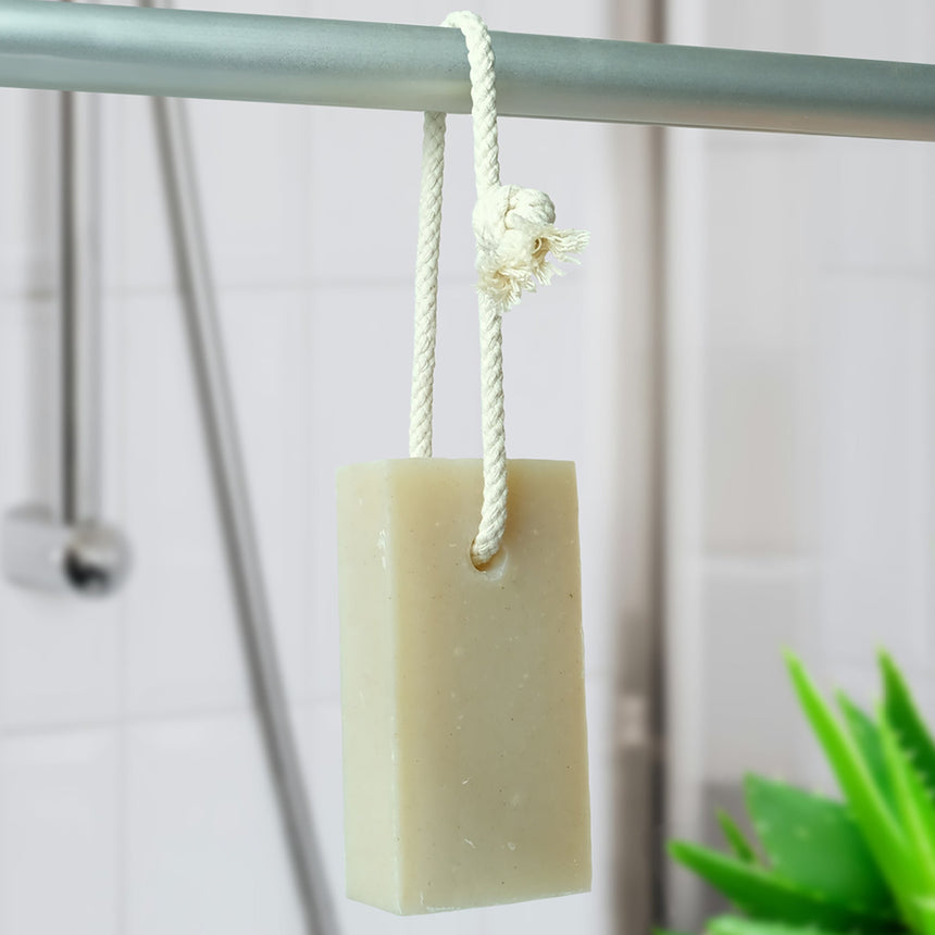 Natural Soap On A Rope | Aloe Vera Fragrance Free - mypure.co.uk