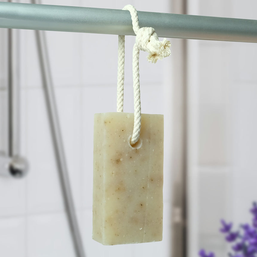 Natural Soap On A Rope | Lavender - mypure.co.uk