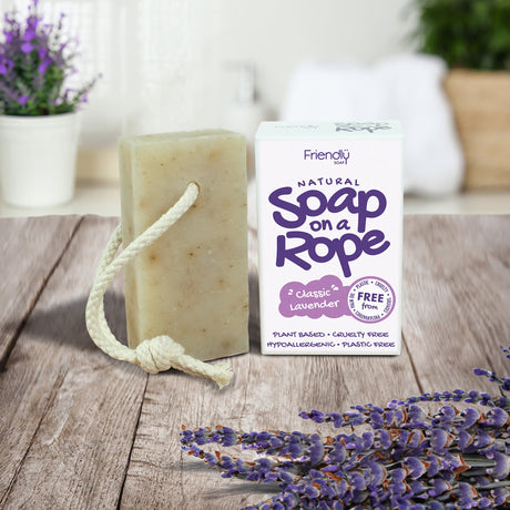 Natural Soap On A Rope | Lavender - mypure.co.uk