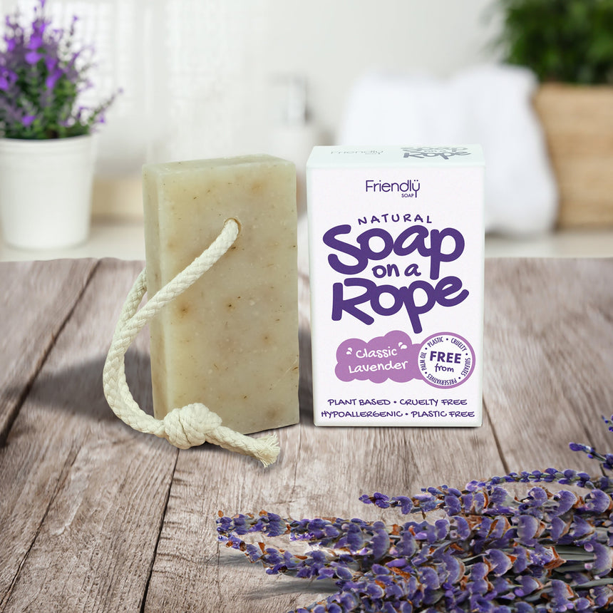 Natural Soap On A Rope | Lavender - mypure.co.uk