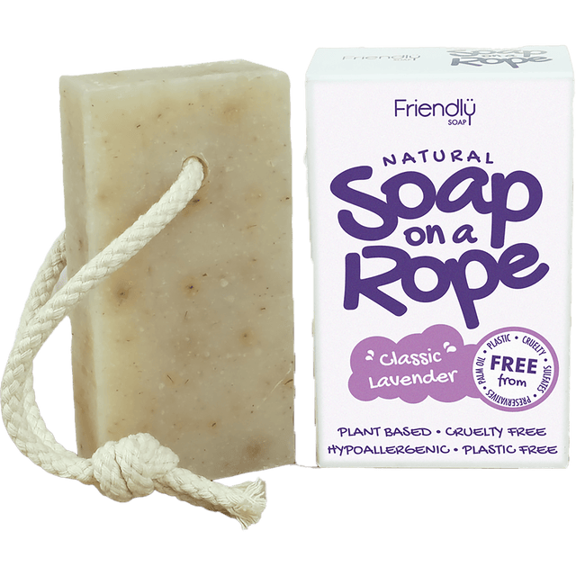 Natural Soap On A Rope | Lavender - mypure.co.uk