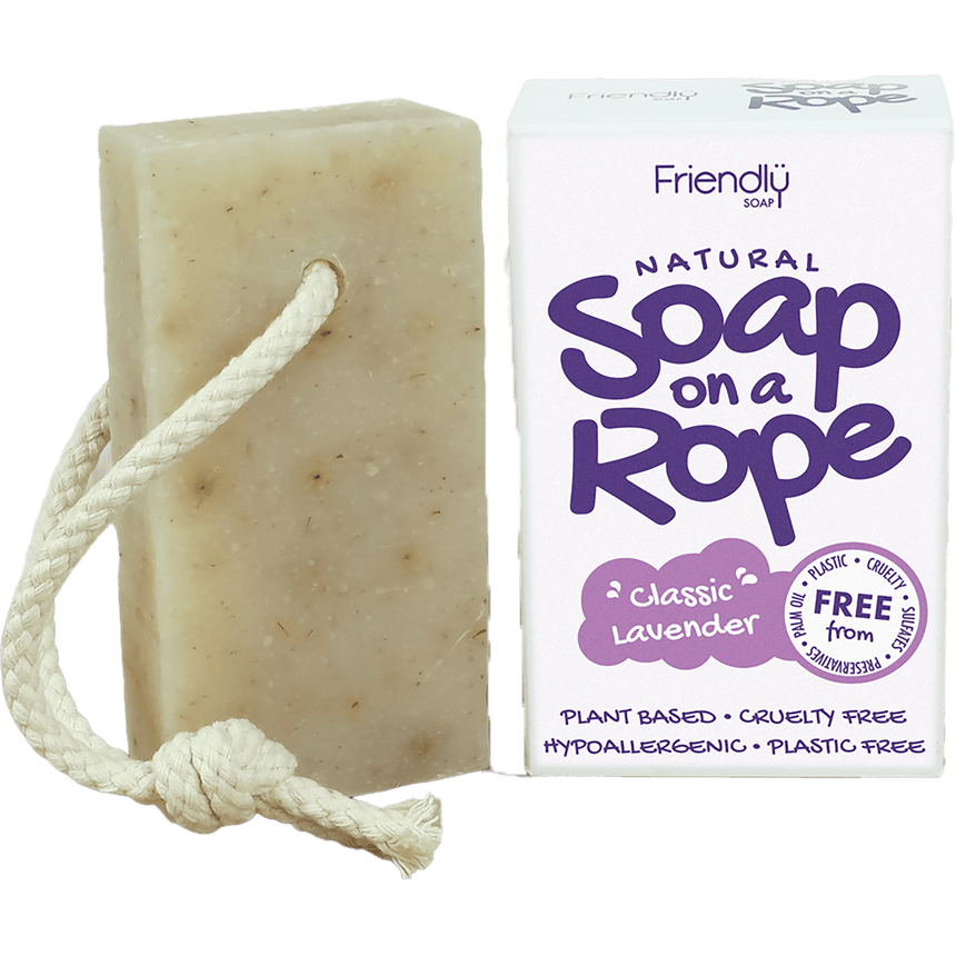 Natural Soap On A Rope | Lavender - mypure.co.uk