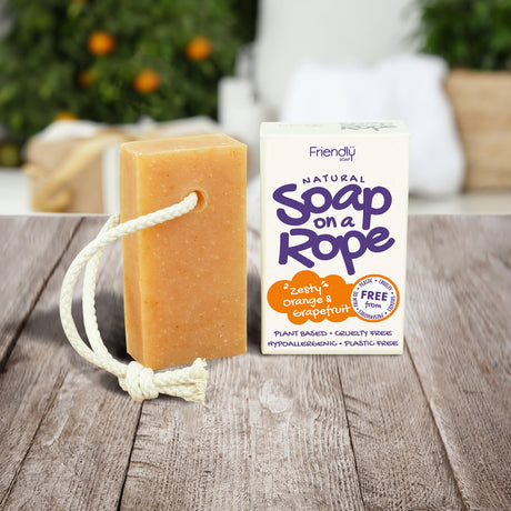 Natural Soap On A Rope | Orange & Grapefruit - mypure.co.uk