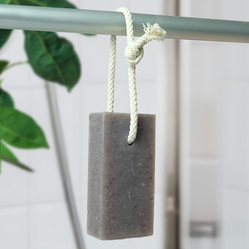 Natural Soap On A Rope | Patchouli & Sandalwood - mypure.co.uk