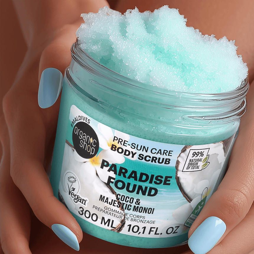 Paradise Found Pre - Sun Care Body Scrub | Coco & Majestic Monoi - mypure.co.uk