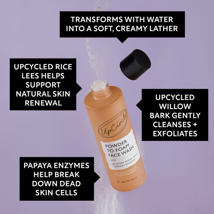 Powder To Foam Face Wash | Willow Bark + Papaya Enzymes - mypure.co.uk
