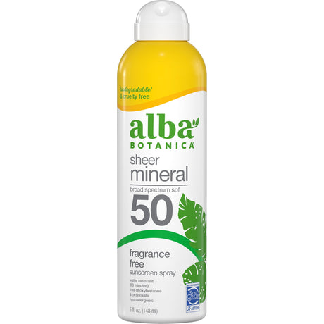 Sheer Mineral SPF 50 Sunscreen Spray | Fragrance Free - mypure.co.uk