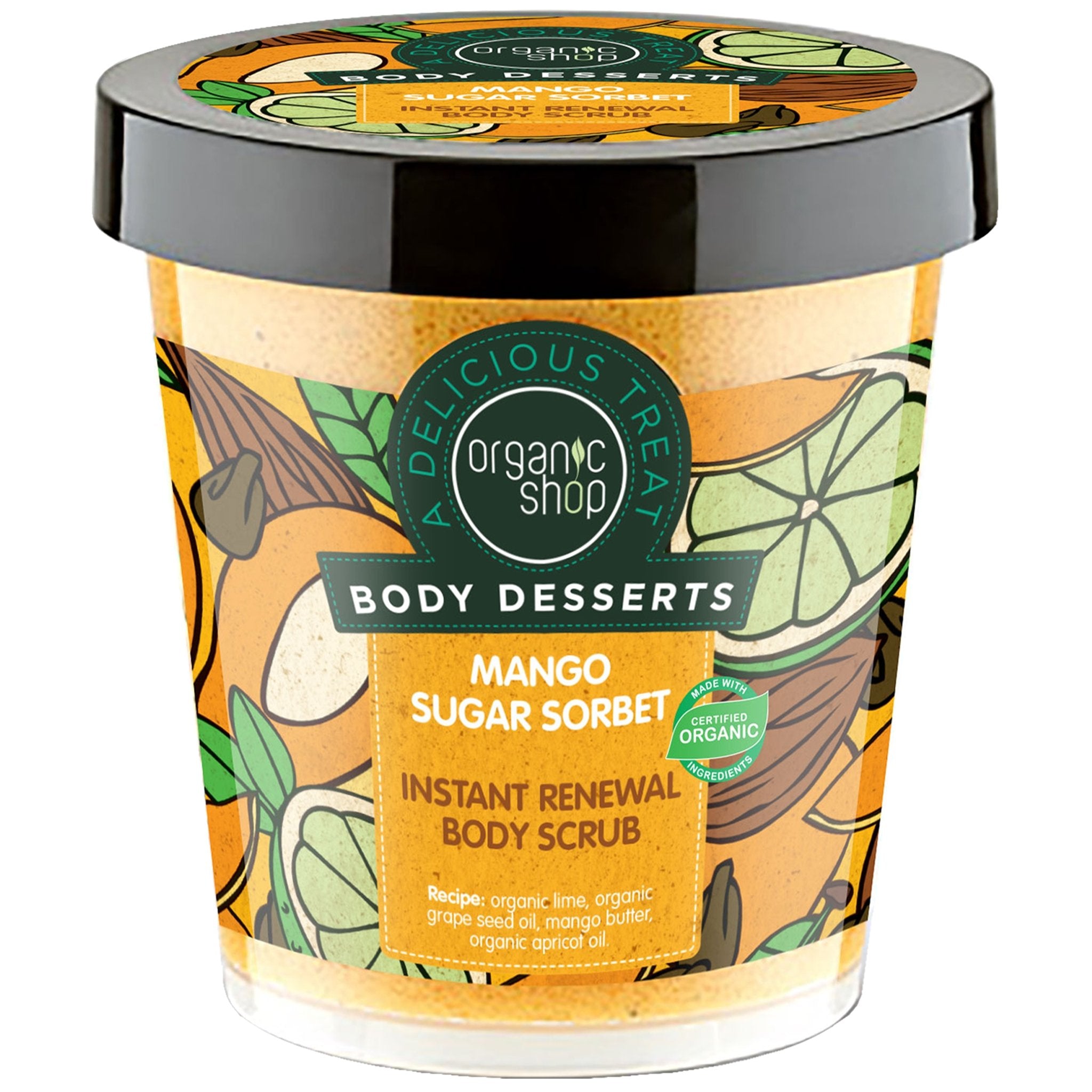 Body Desserts Mango Sugar Sorbet Instant Renewal Body Scrub - mypure.co.uk