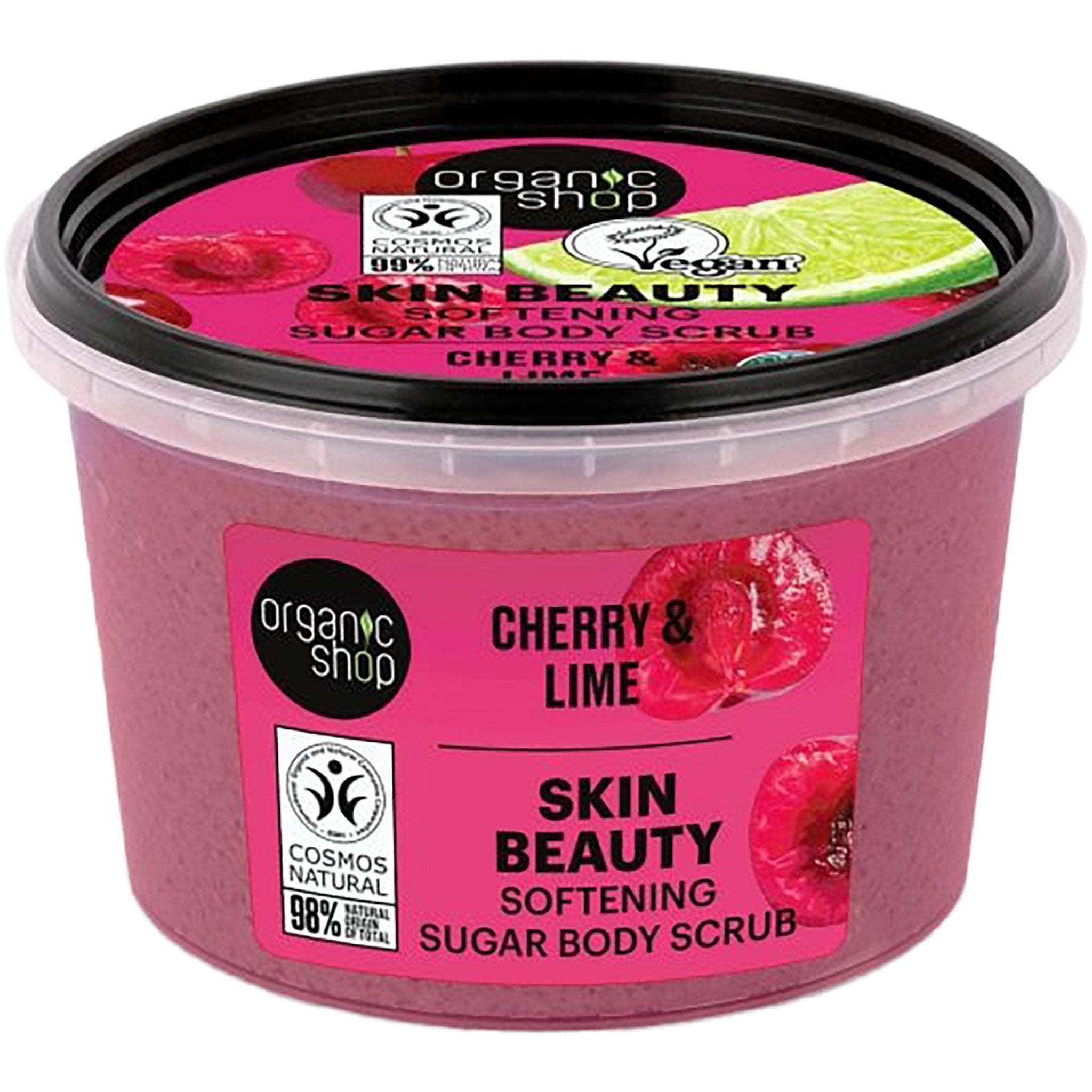 Body Scrub | Skin Beauty Softening, Cherry & Lime - mypure.co.uk