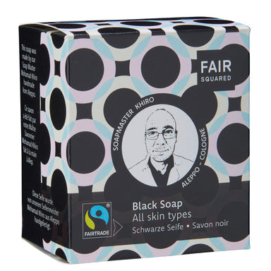 Facial Black Soap with Cotton Soap Bag - For All Skin Types - mypure.co.uk