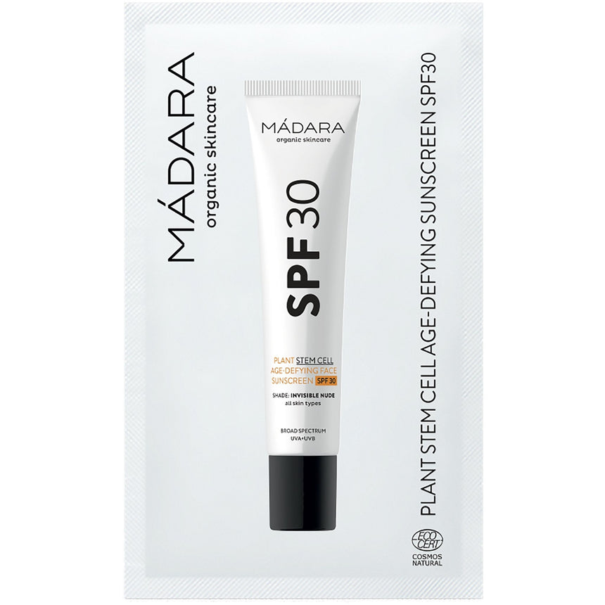 MADARA Plant Stem Cell Age-Defying Face Sunscreen SPF 30 - Travel Size - Free with £60 Spend - mypure.co.uk