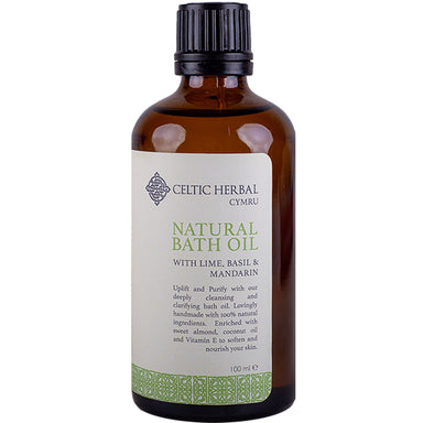 Natural Bath Oil - Mandarin, Lime & Basil - mypure.co.uk