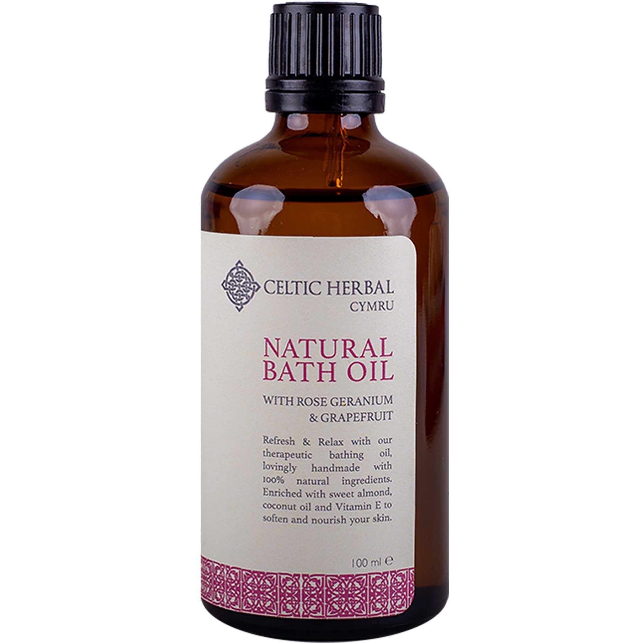 Natural Bath Oil - Rose, Geranium & Grapefruit - mypure.co.uk