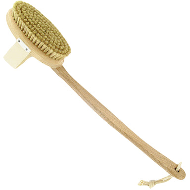 Natural Bristle, Beech Wood Massage Brush with Curved Detachable Handle - mypure.co.uk