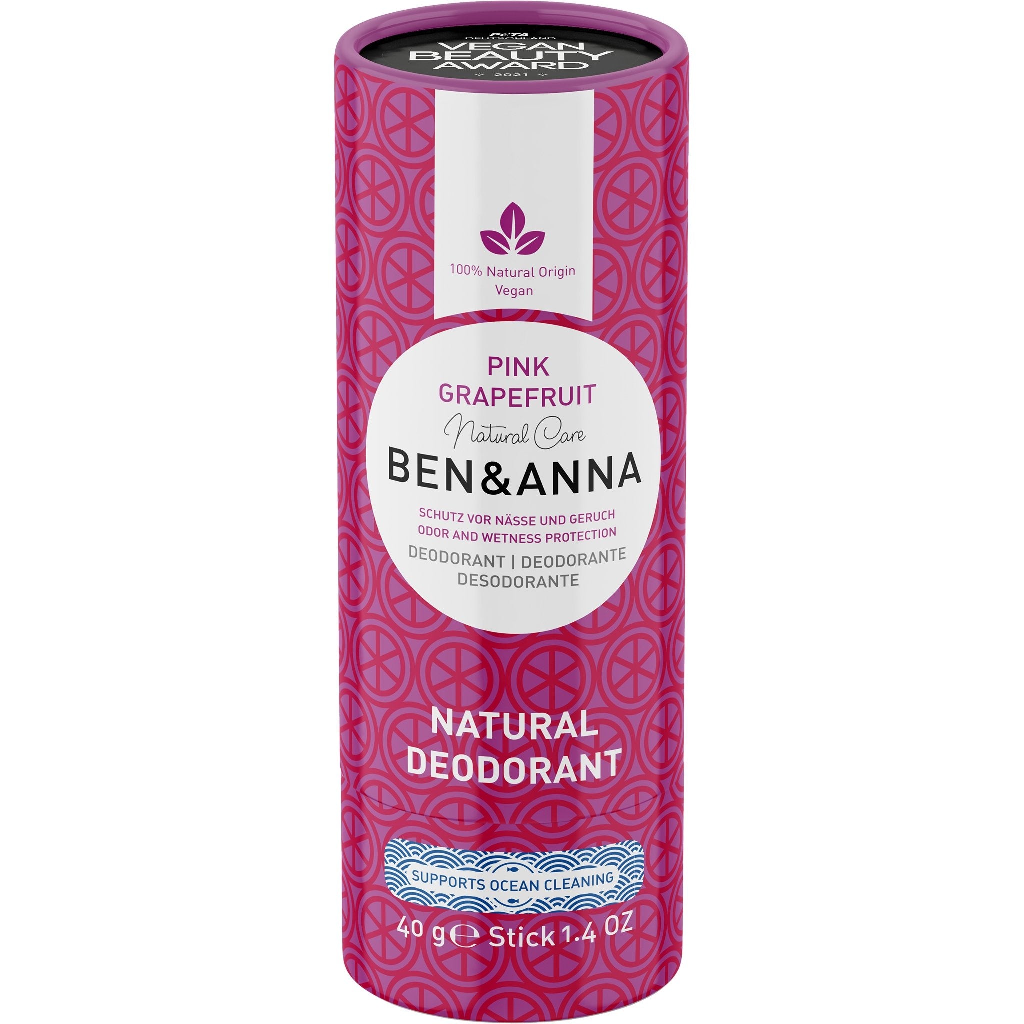 Natural Soda Deodorant - Pink Grapefruit (Paper Tube) - mypure.co.uk