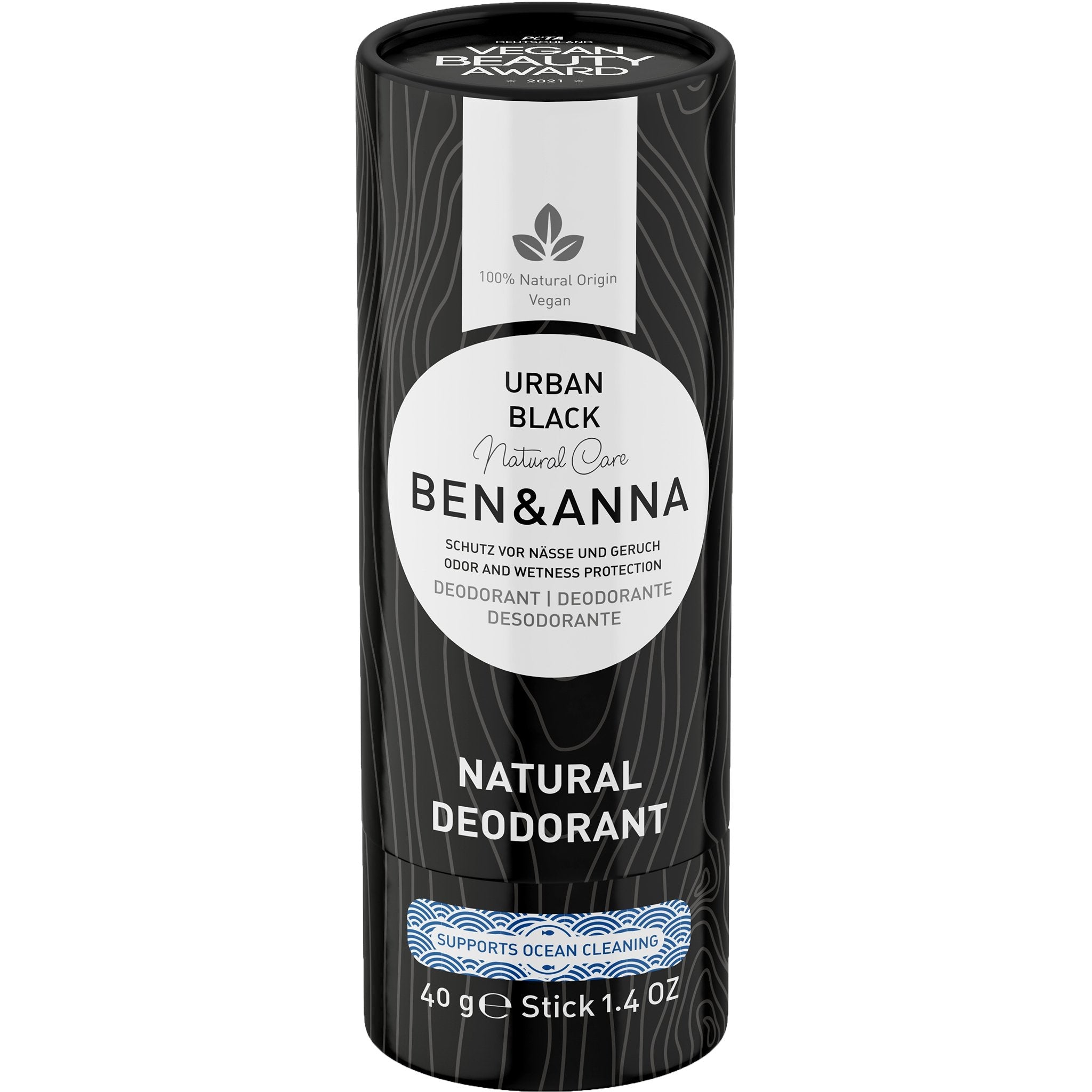 Natural Soda Deodorant - Urban Black (Paper Tube) - mypure.co.uk