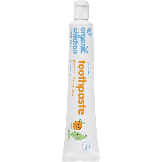 Organic Children Mandarin & Aloe Vera Toothpaste (no fluoride) - mypure.co.uk